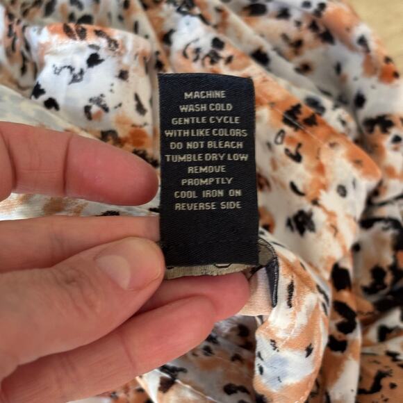 Shirt Dress Medium Button Belt Tie Abstract Southern Career Church Animal Artsy - Picture 10 of 10